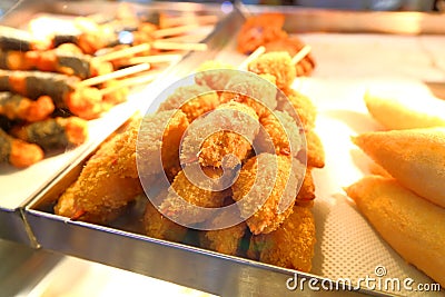 Fried food sold in the market Stock Photo