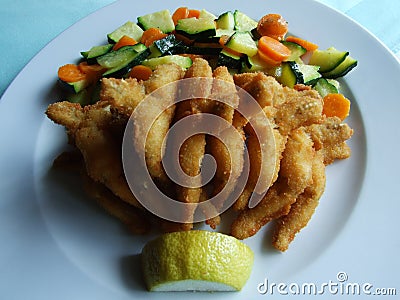 Fried frog legs Stock Photo