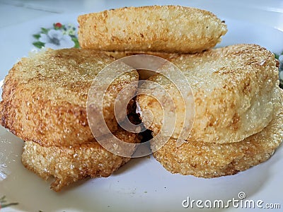 Fried glutinous rice is made fro m glutinous rice Stock Photo