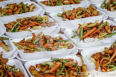 Fried Kunyit Chicken Rice Stock Photo - Image: 56059838