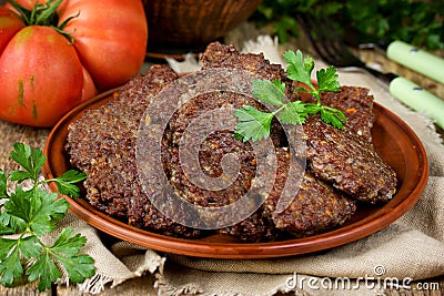 Fried liver pancakes or cutlets Stock Photo