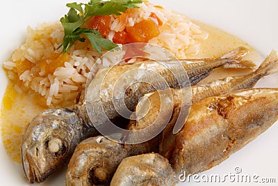 Fried mackerel Stock Photo