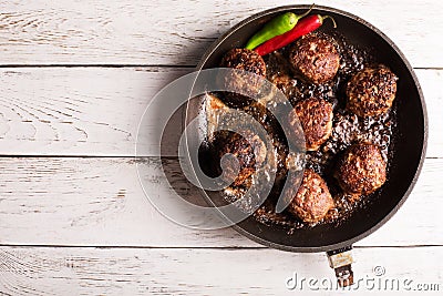 Fried meatballs Stock Photo
