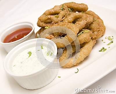 Fried Onion rings Stock Photo