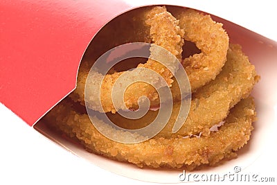 Fried Onion Rings Isolated Stock Photo