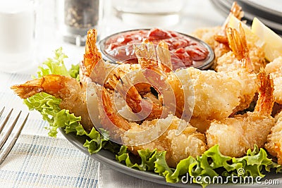 Fried Organic Coconut Shrimp Stock Photo