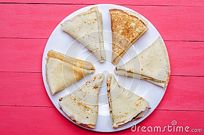 Fried pancakes on a plate Stock Photo