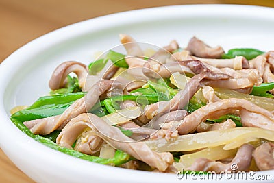 Fried pepper pork stomach with sauerkraut 3 Stock Photo