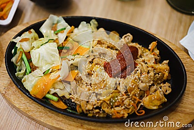 Fried Pork With Spicy Korean Sauce Stock Photo