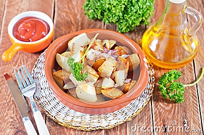 Fried potato Stock Photo