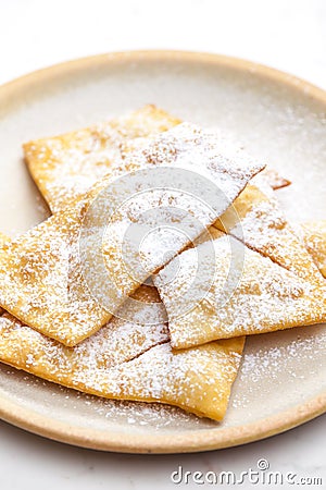 fried puff pastry with sugar Stock Photo