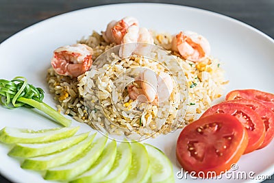 fried rice with shrimps Stock Photo