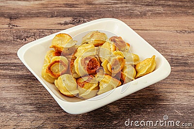 Fried russian dumpling with meat Stock Photo