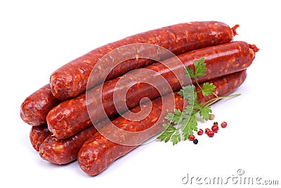 Fried sausage with lamb Stock Photo