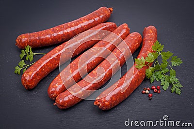Fried sausage with lamb Stock Photo