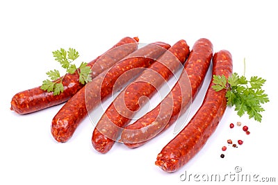 Fried sausage with lamb Stock Photo