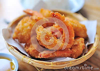 Fried Shrimp Stock Photo
