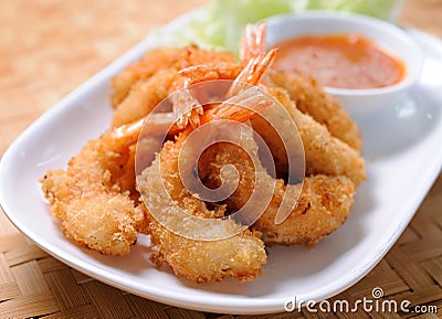 Fried Shrimp delicious appetizer Stock Photo