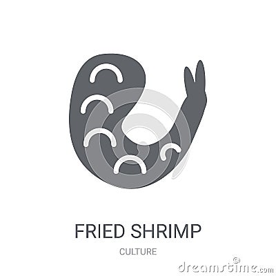 Fried Shrimp icon. Trendy Fried Shrimp logo concept on white background from Culture collection Vector Illustration