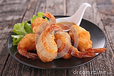 Fried shrimp Stock Photo