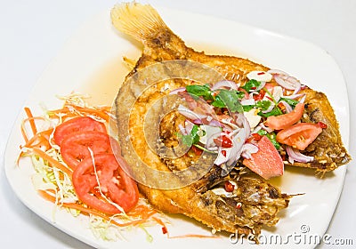 Fried snapper fish Stock Photo