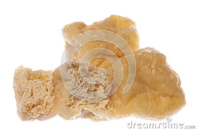 Fried Spongy Beancurd Cubes Isolated Stock Photo