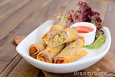 Fried spring roll Stock Photo