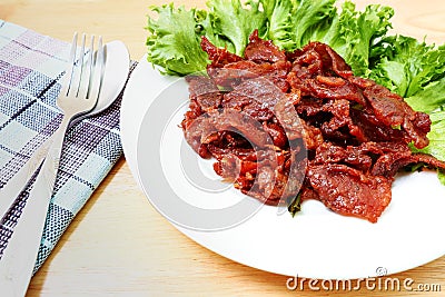 Fried steam grill pork. Stock Photo