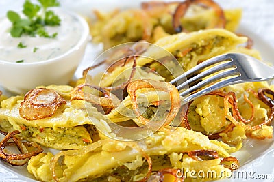 Fried Swabian ravioli Stock Photo