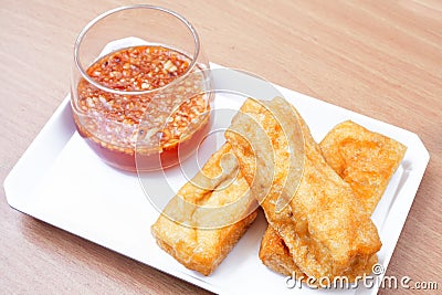 Fried tofu Stock Photo