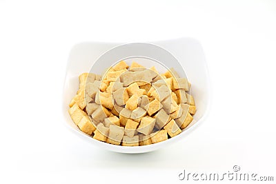 Fried Tofu Soy Bean Curd Stock Photo