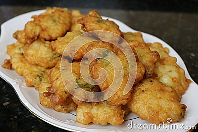 Fried omelette with prawns Andalusian and Spanish cuisine