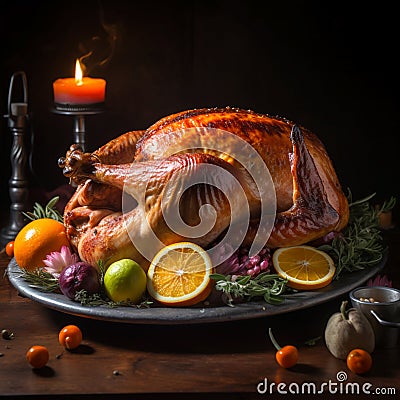 fried turkey for Thanksgiving and Christmas 2 Cartoon Illustration