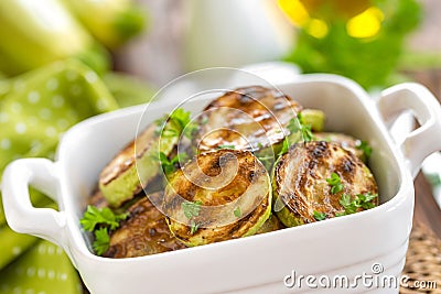 Fried zucchini Stock Photo