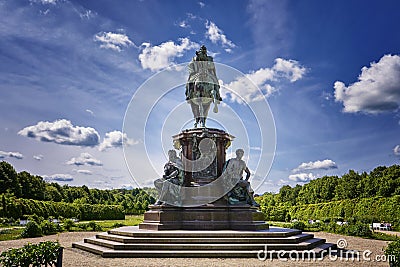 Friedrich Franz II monument at Schwerin Palace, Germany Stock Photo