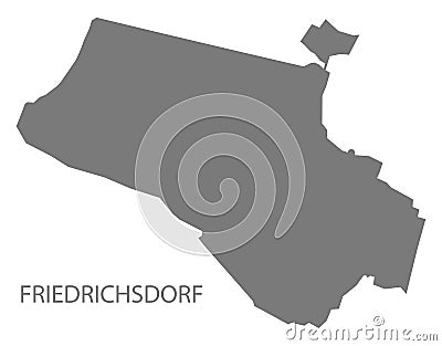 Friedrichsdorf German city map grey illustration silhouette shape Vector Illustration