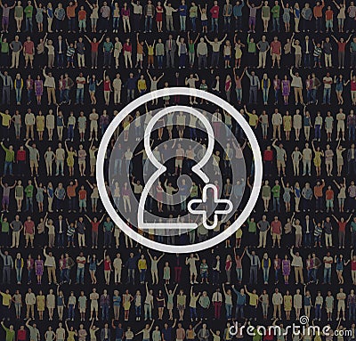 Friend Add Connection Networking Sign Media Request Concept Stock Photo
