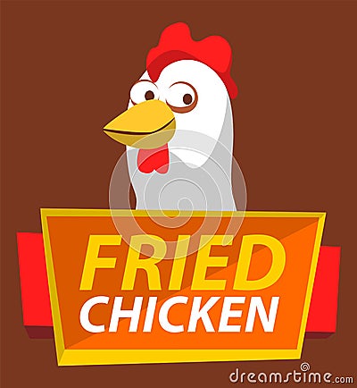 Friend Chicken, Bistro Fast Food Signboard Vector Vector Illustration