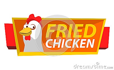 Friend Chicken, Bistro Fast Food Signboard Vector Vector Illustration