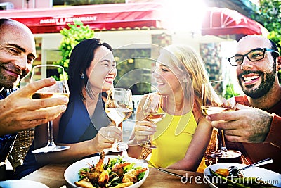 Friend Friendship Dining Celebration Hanging out Concept Stock Photo