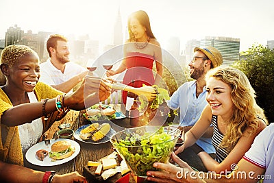 Friend Friendship Dining Celebration Hanging out Concept Stock Photo