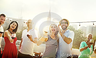 Friend Friendship Dining Celebration Hanging out Concept Stock Photo