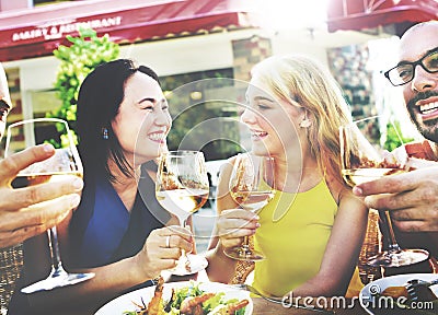 Friend Friendship Dining Celebration Hanging out Concept Stock Photo