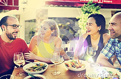 Friend Friendship Dining Celebration Hanging out Concept Stock Photo