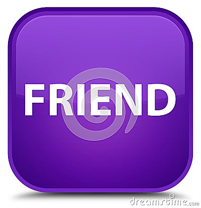 Friend special purple square button Cartoon Illustration