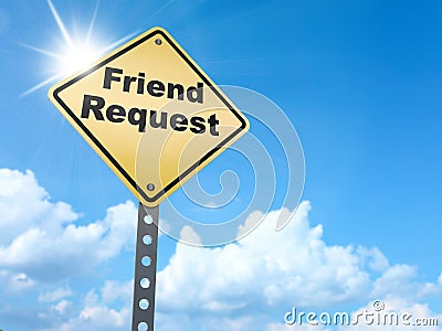 Friend request sign Stock Photo