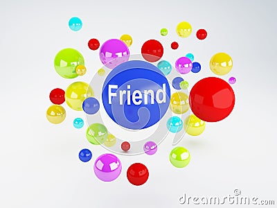 Friend sign. Social network concept. Cartoon Illustration