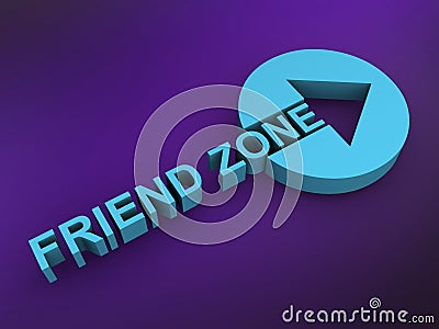 friend zone word on purple Stock Photo