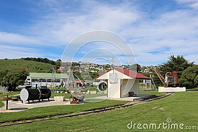 Friendly Bay and Steampunk playgrounds, Oamaru Editorial Stock Photo