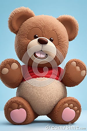 Friendly Bear Cub Cartoon Character Stock Photo